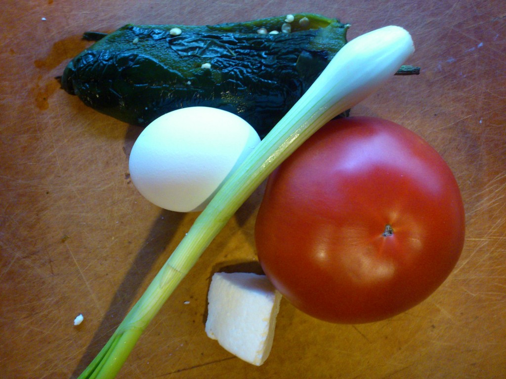 Egg and Ingredients for Poblano