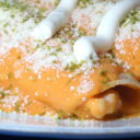 Shrimp Enchilada in Creamy Papaya and Habanero Sauce