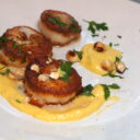 Scallops Over Pumpkin Purée & Hazel Nuts